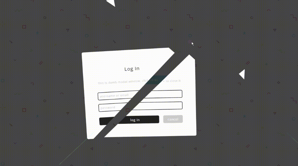 基于SVG的超炫酷爆裂式关闭窗口动画登录HTML5模板
